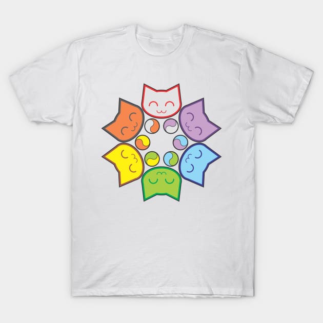 Color Wheel Cats T-Shirt by CharmingChomp